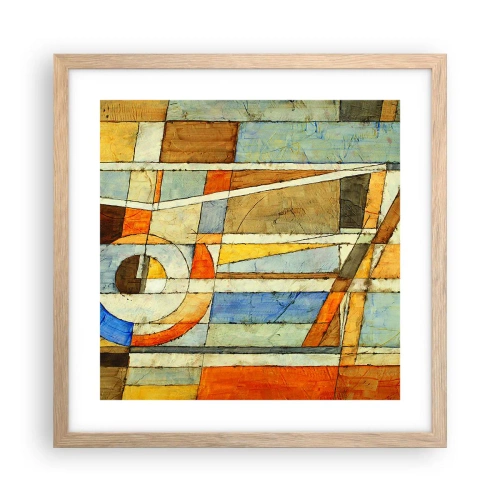 Plakat w ramie jasny dąb - Kubizm na budowie - 40x40 cm