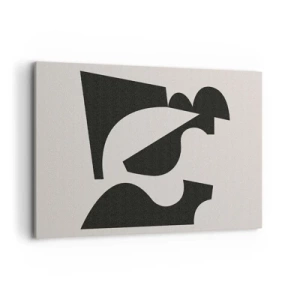 Obraz na płótnie - Abstrakcyjna kompozycja geometryczna w czerni i bieli - 100x70cm - Do samodzielnego składania - Nowoczesna dekoracja ścienna do salonu, kuchni i sypialni ARTTOR