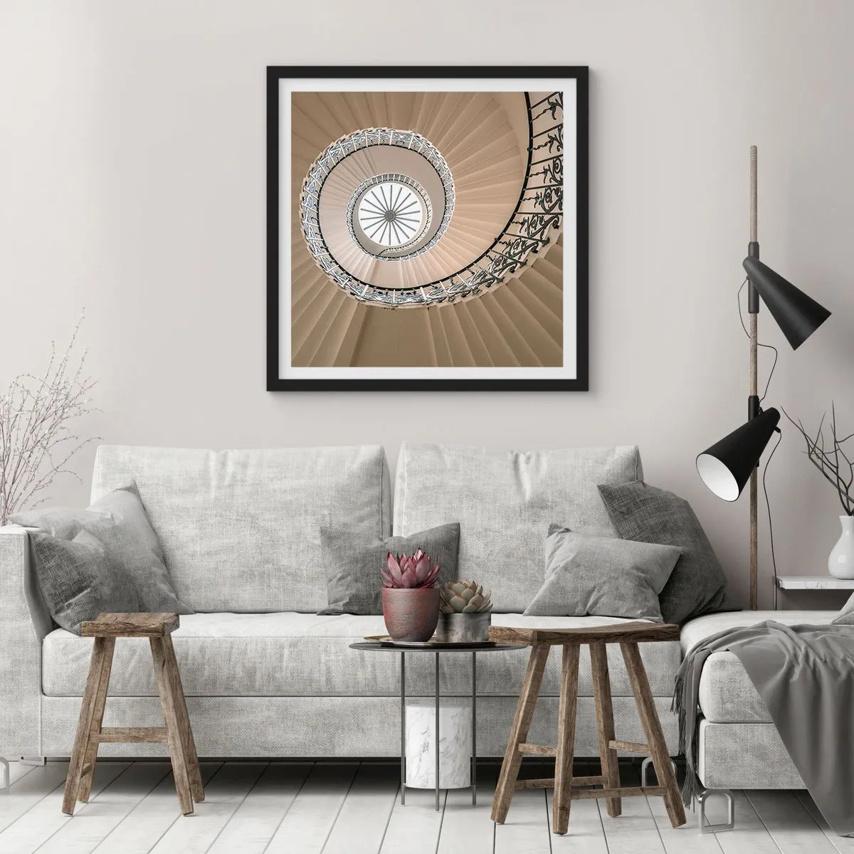 Plakat w czarnej ramie - W środku muszli - 40x40 cm