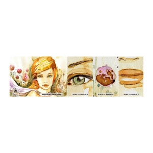 Fototapeta Próbka Premium Canvas - Szmaragdowe spojrzenie, co ucisza gniew - Kobieta, Łąka, Moda - 100x30 cm