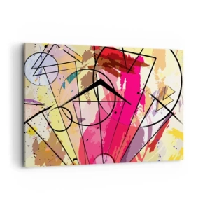 Obraz na płótnie - Abstrakcja z liniami i geometrycznymi kształtami - 100x70cm - Eksplozja - Nowoczesna dekoracja ścienna do salonu, kuchni i sypialni ARTTOR