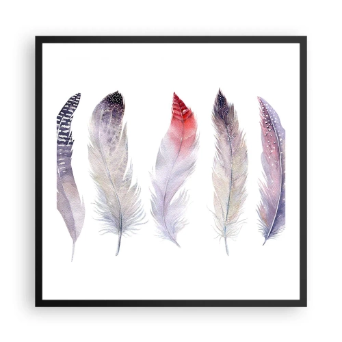 Plakat w czarnej ramie - Delikatne jak różnobarwna mgła - 60x60 cm