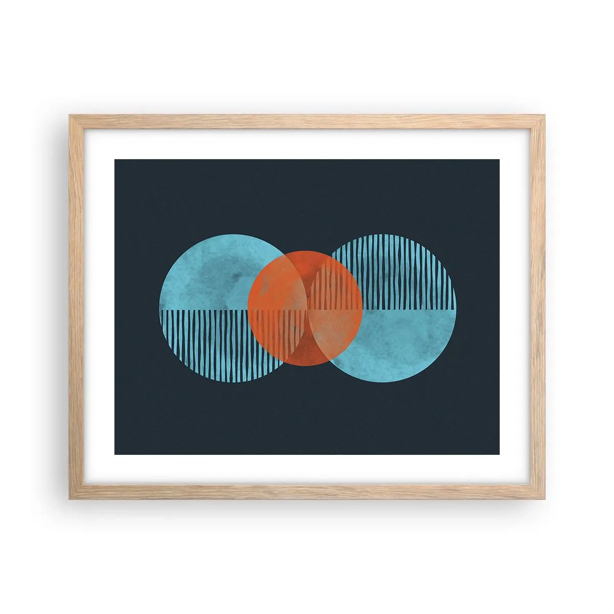 Plakat w ramie jasny dąb - Kompozycja symetryczna - 50x40 cm