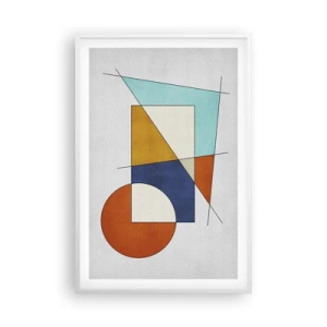 Plakat w białej ramie - Abstrakcja: modernistyczna zabawa - 61x91 cm