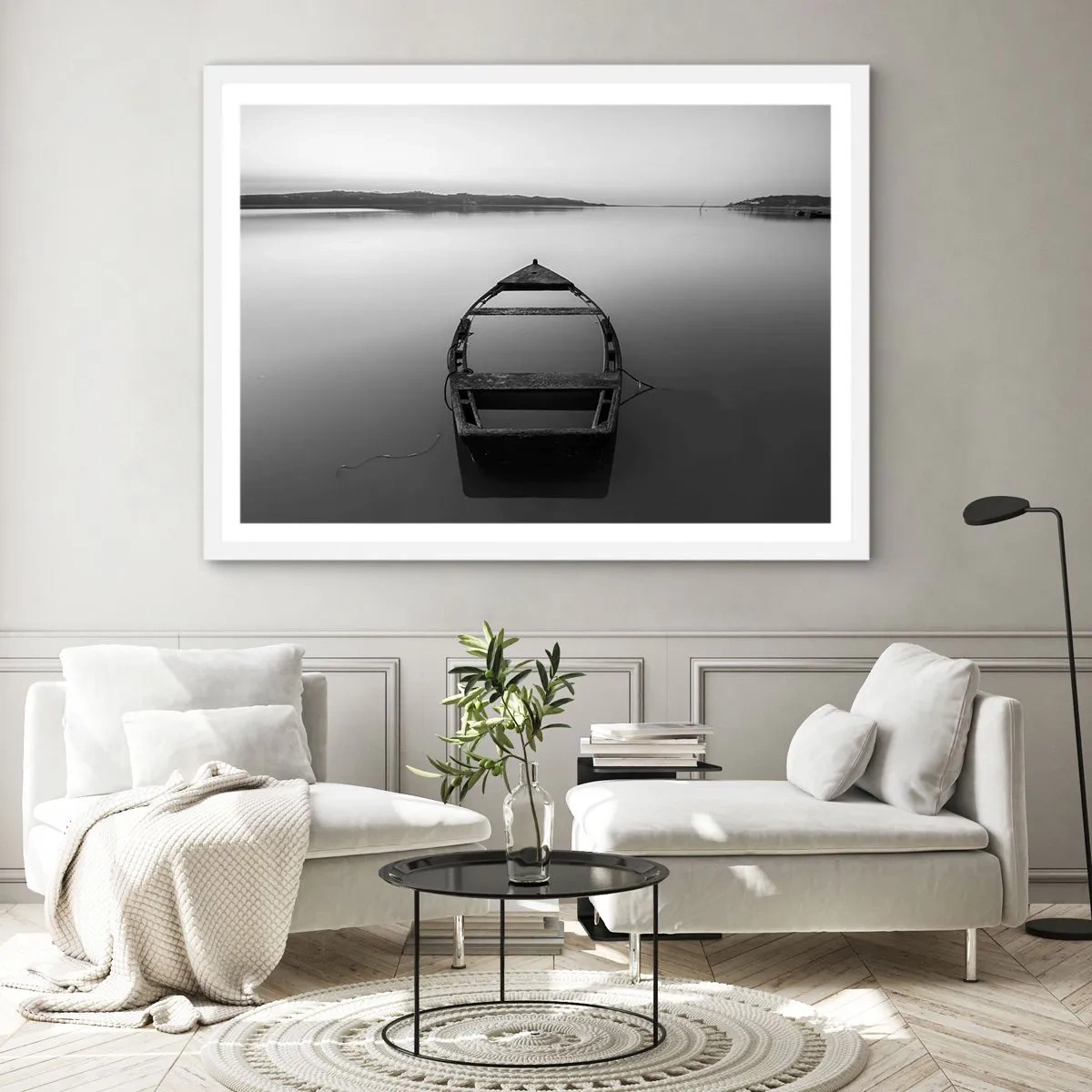 Plakat w białej ramie - Tęsknota i melancholia - 100x70 cm