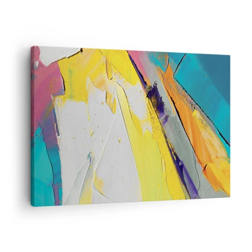 Obraz na płótnie - Abstrakcyjna kompozycja w intensywnych barwach - 70x50cm - Anatomia światła - Nowoczesna dekoracja ścienna do salonu i sypialni ARTTOR