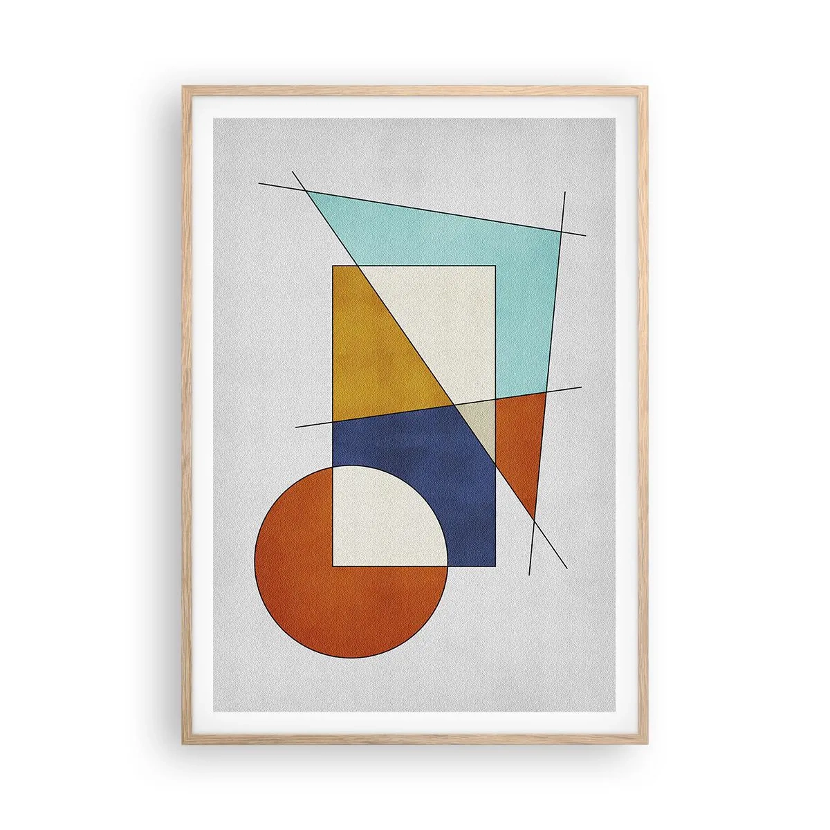 Plakat w ramie jasny dąb - Abstrakcja: modernistyczna zabawa - 70x100 cm