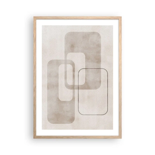 Plakat w ramie jasny dąb - Geometryczna fuga - 50x70 cm