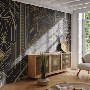 Fototapeta Standard Eco - Art deco geometryczne wzory w złotych liniach - 100x70cm - Koncepty, idee, plany - Nowoczesna dekoracja ścienna do salonu i sypialni ARTTOR