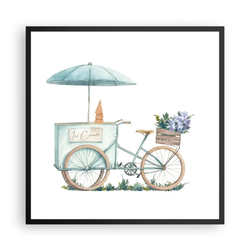 Plakat w czarnej ramie - Słodkie wspomnienie lata - 60x60 cm