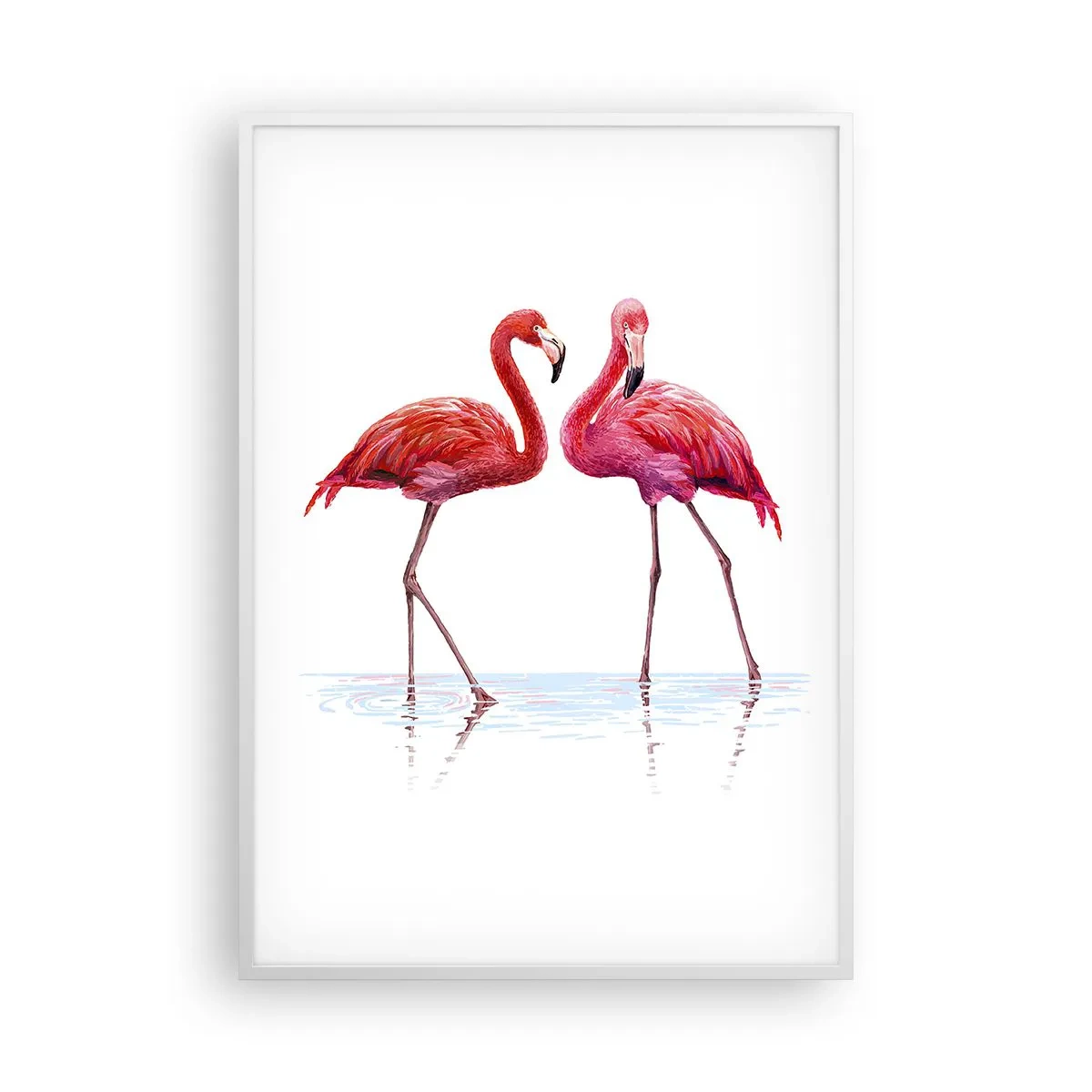Plakat w białej ramie - Różowe randez-vous - 70x100 cm