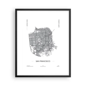 Plakat w czarnej ramie - Anatomia San Francisco - 40x50 cm