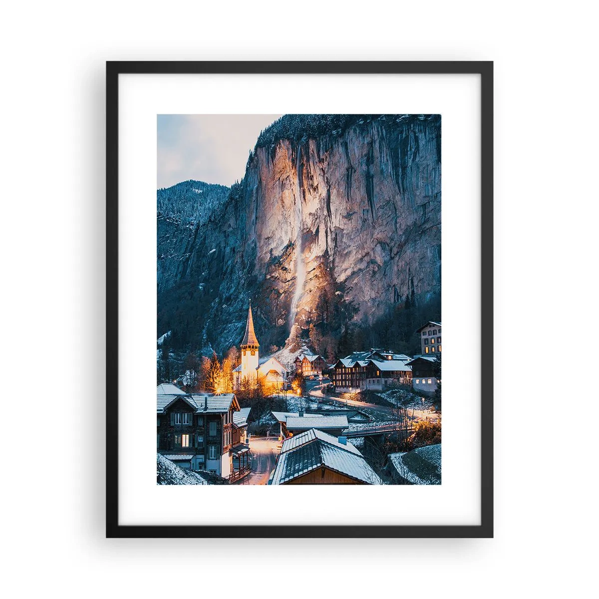 Plakat w czarnej ramie - Świetlisty duch zimy - 40x50 cm