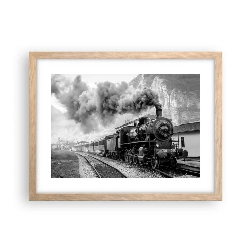 Plakat w ramie jasny dąb - Stoi na stacji… - 40x30 cm