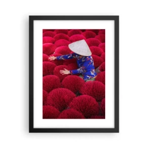 Plakat w czarnej ramie - Na ryżowym polu - 30x40 cm