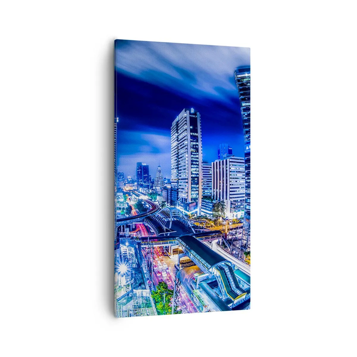 Obraz na płótnie - Rytmy nocnego miasta - 55x100 cm