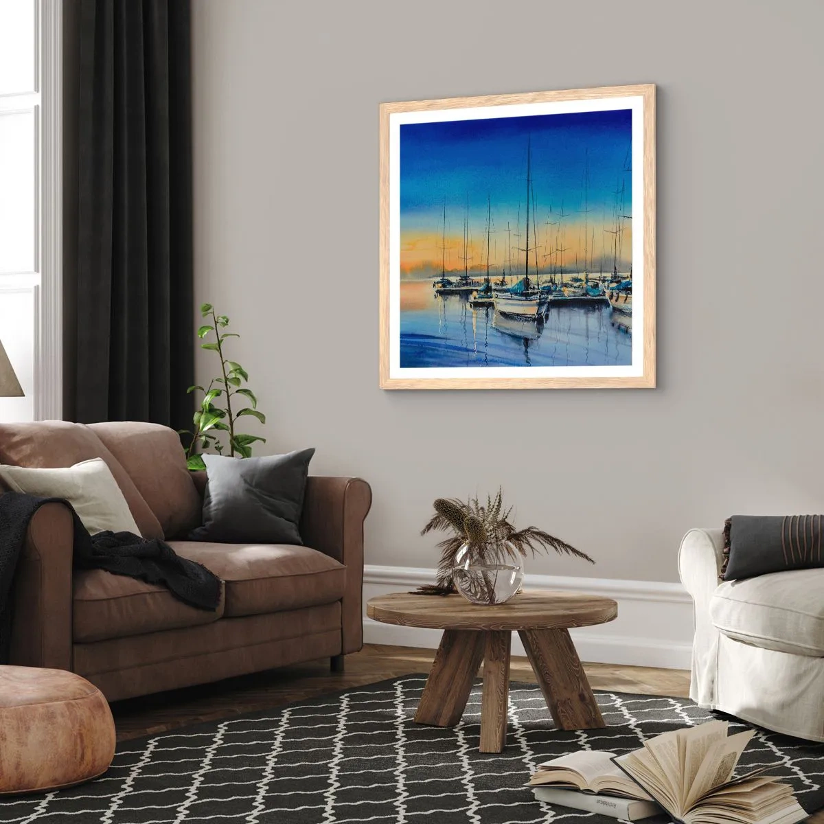 Plakat w ramie jasny dąb - Koniec dobrego dnia - 30x30 cm