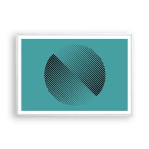 Plakat w białej ramie - Koło – geometryczna wariacja - 100x70 cm
