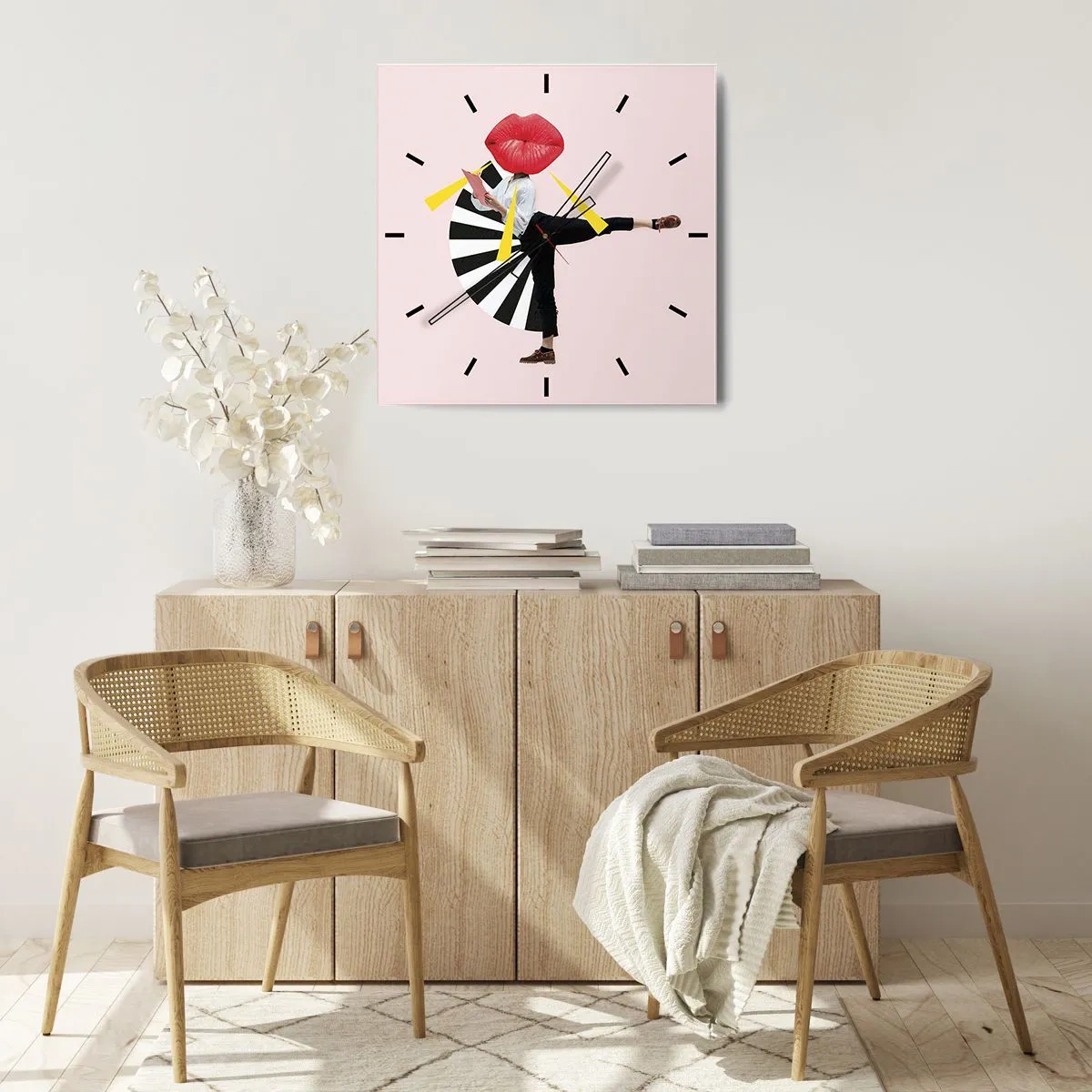 Zegar ścienny - Surrealistyczny pop-art - 40x40 cm