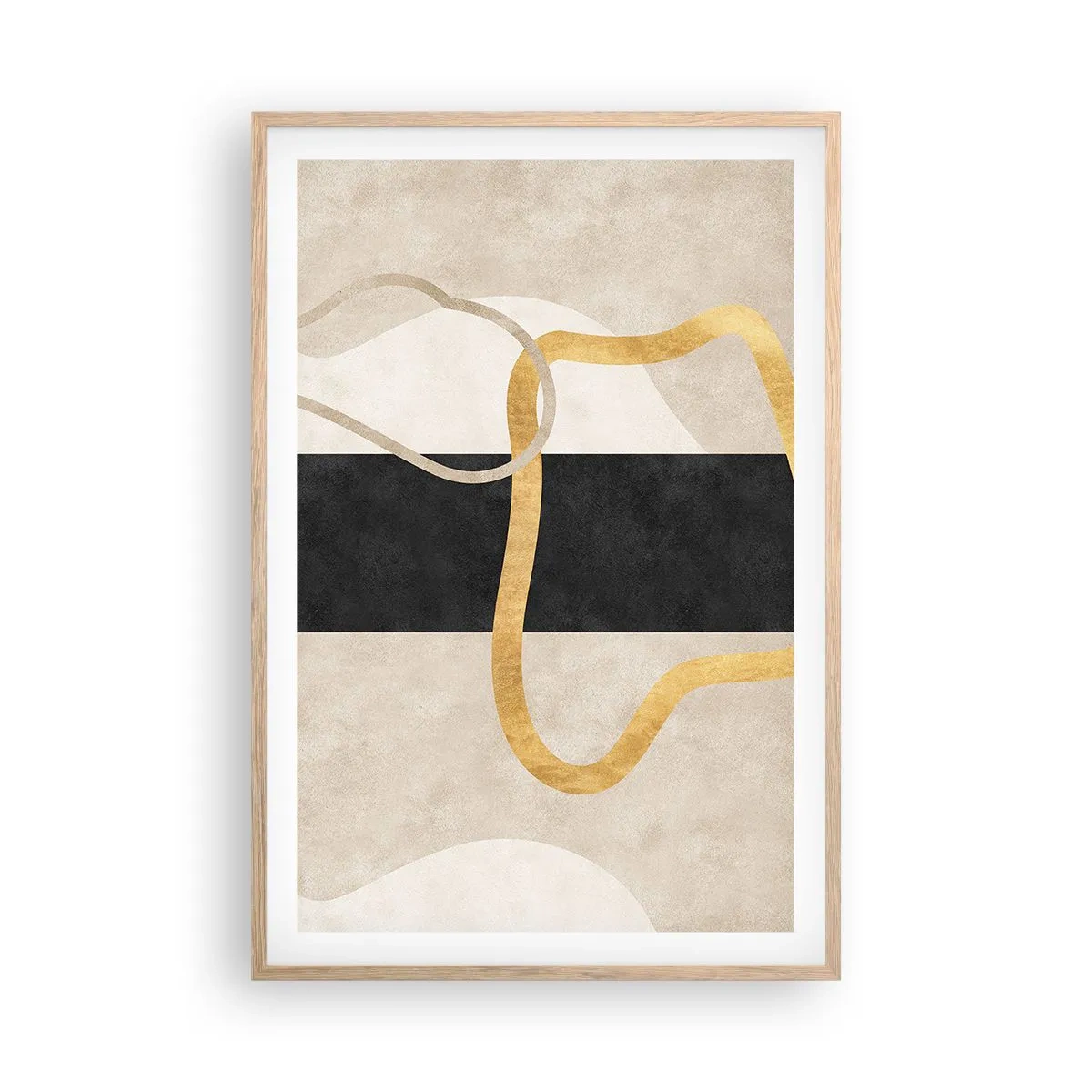 Plakat w ramie jasny dąb - Kształty zapętlone - 61x91 cm