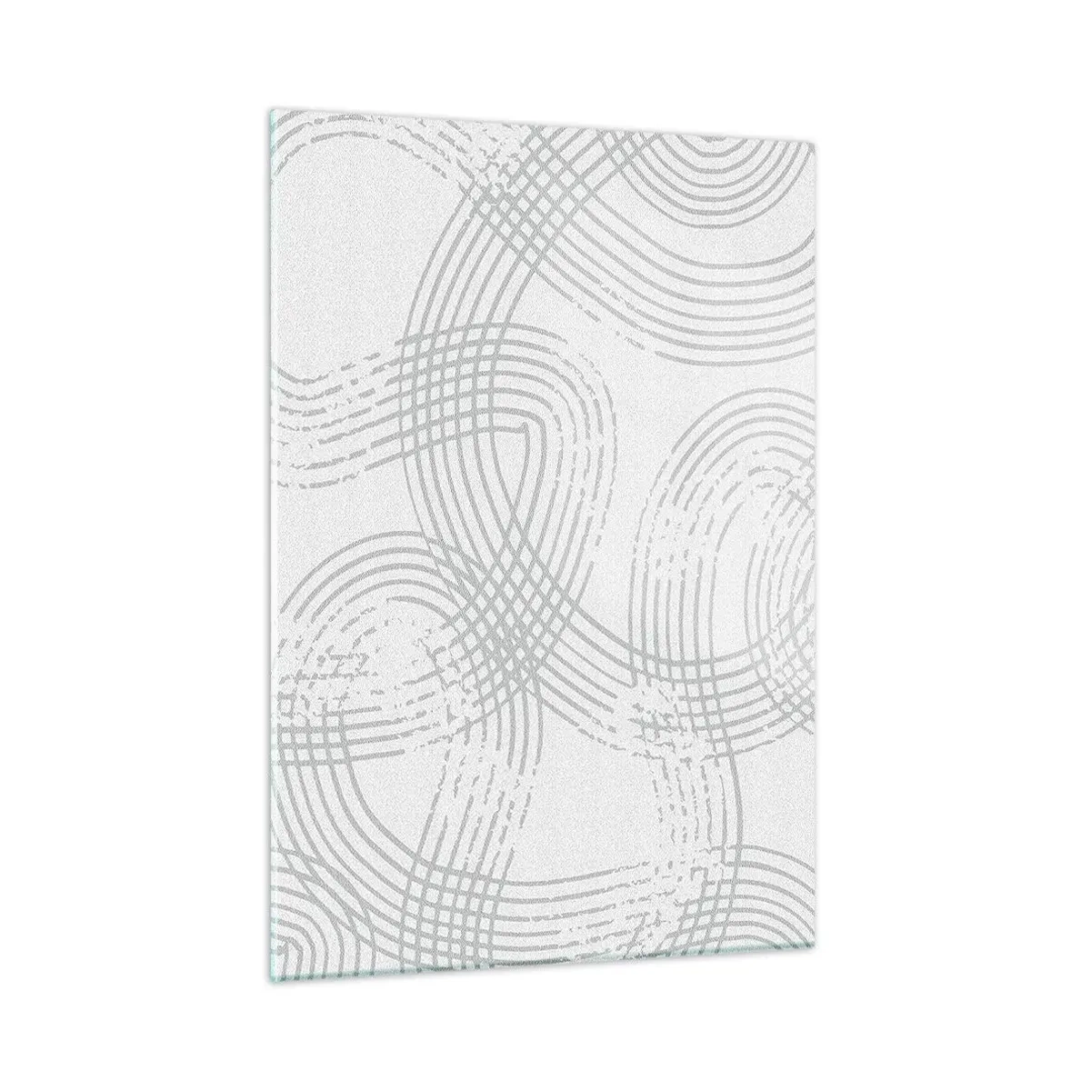 Obraz na szkle - Abstrakcyjne krzywe linie w szarych odcieniach na bieli - 50x70cm - Nie ma prostej drogi - Nowoczesna dekoracja ścienna do salonu, kuchni i sypialni ARTTOR
