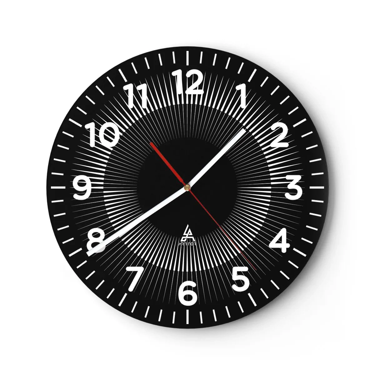 Zegar ścienny - Czarne Słońce - 40x40 cm