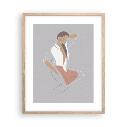 Plakat w ramie jasny dąb - Zarys wdzięku - 40x50 cm