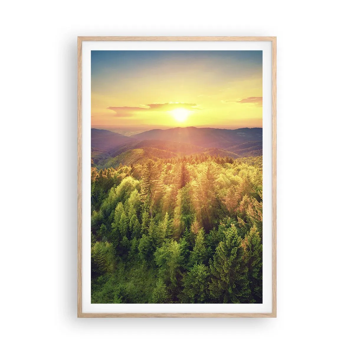 Plakat w ramie jasny dąb - Wierzchołki i szczyty - 70x100 cm