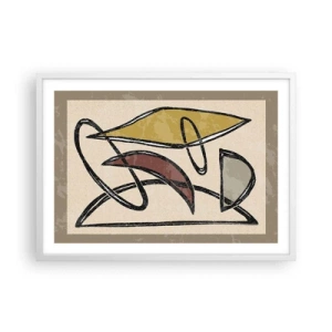 Plakat w białej ramie - Piony i poziomy - 70x50 cm