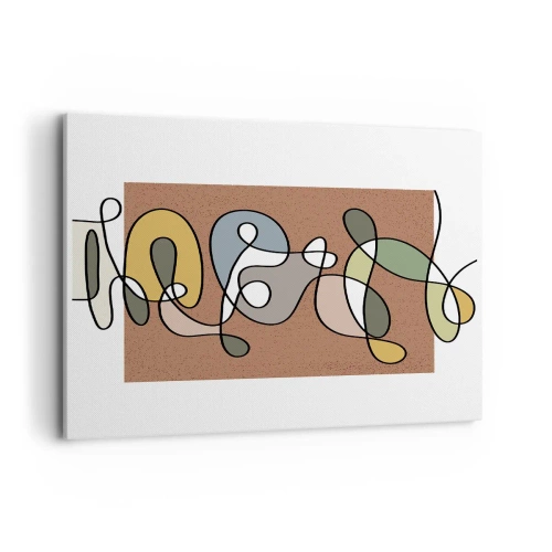 Obraz na płótnie - Kolorowa abstrakcja z plamami i liniami - 100x70cm - Abstrakcja warta uśmiechu - Nowoczesna dekoracja ścienna do salonu, kuchni i sypialni ARTTOR