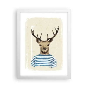 Plakat w białej ramie - Bo lubię koszulki w paski! - 30x40 cm