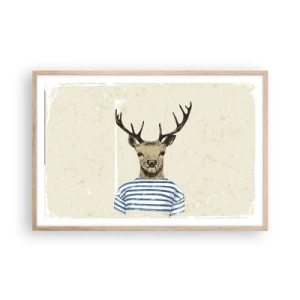 Plakat w ramie jasny dąb - Bo lubię koszulki w paski! - 91x61 cm