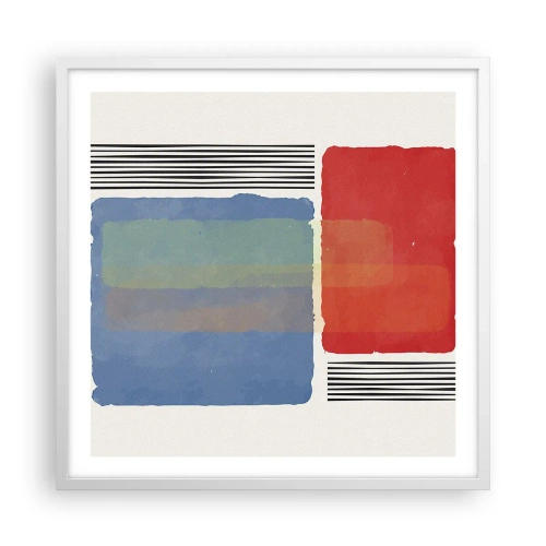 Plakat w białej ramie - Duch i litera geometrii - 60x60 cm