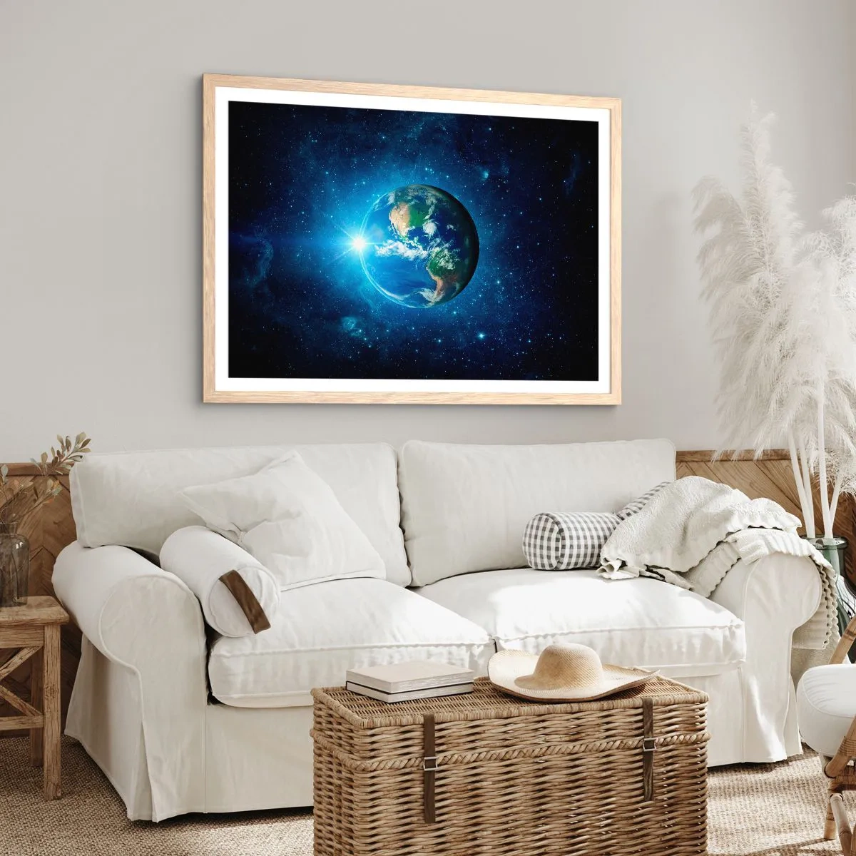 Plakat w ramie jasny dąb - Jesteśmy w niebie - 70x50 cm