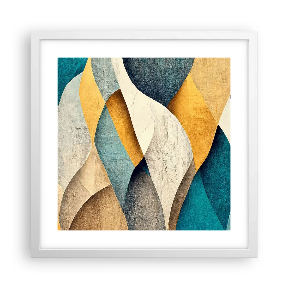 Plakat w białej ramie - Rytm i falowanie - 40x40 cm