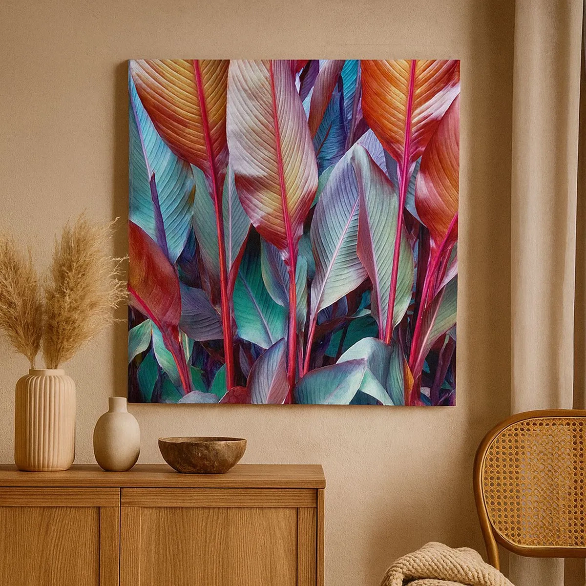 Obraz na płótnie - Kolorowy gąszcz - 30x30 cm