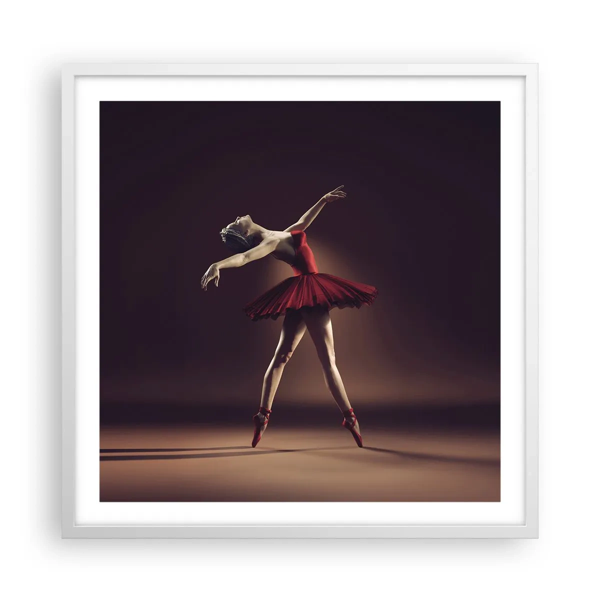 Plakat w białej ramie - Prima ballerina - 60x60 cm