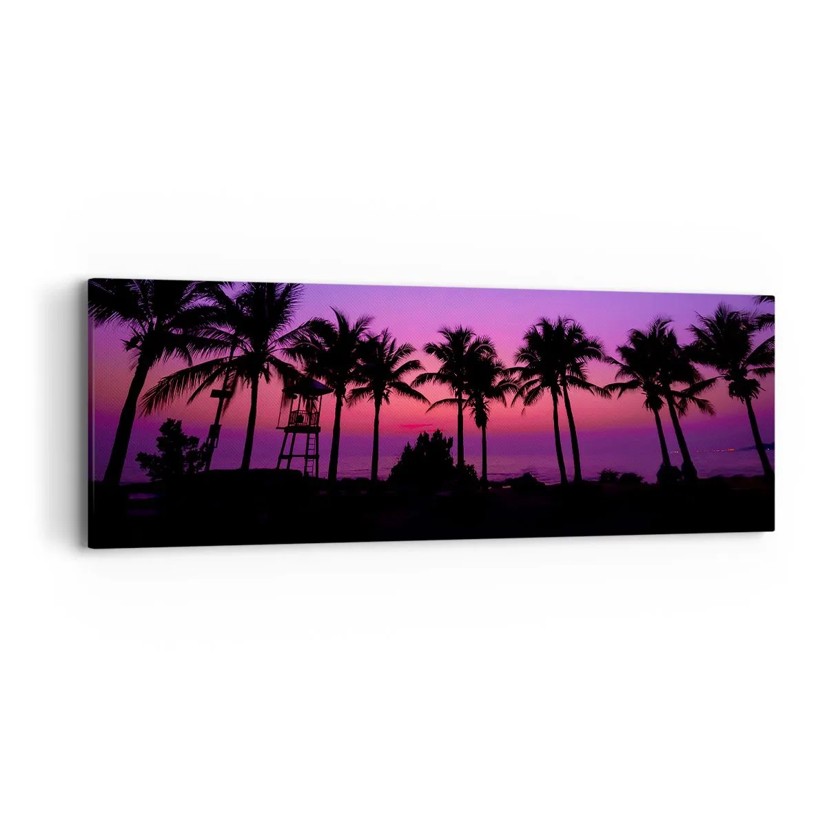Obraz na płótnie - Wieczór pod palmami - 90x30 cm