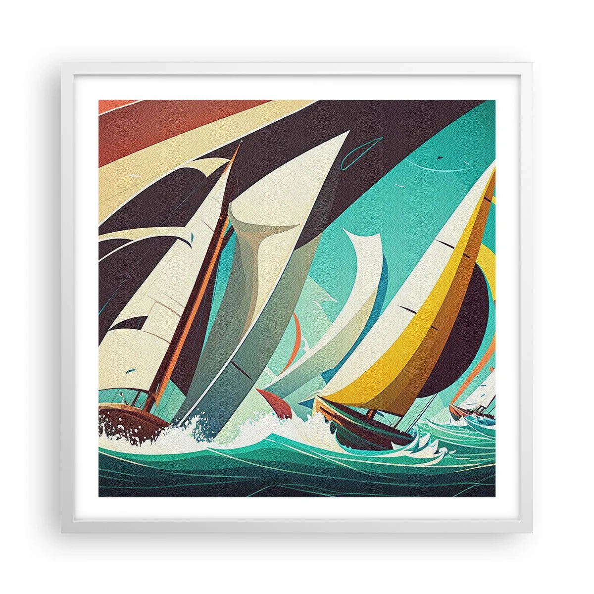 Plakat w białej ramie - Z żywiołami za pan brat - 60x60 cm