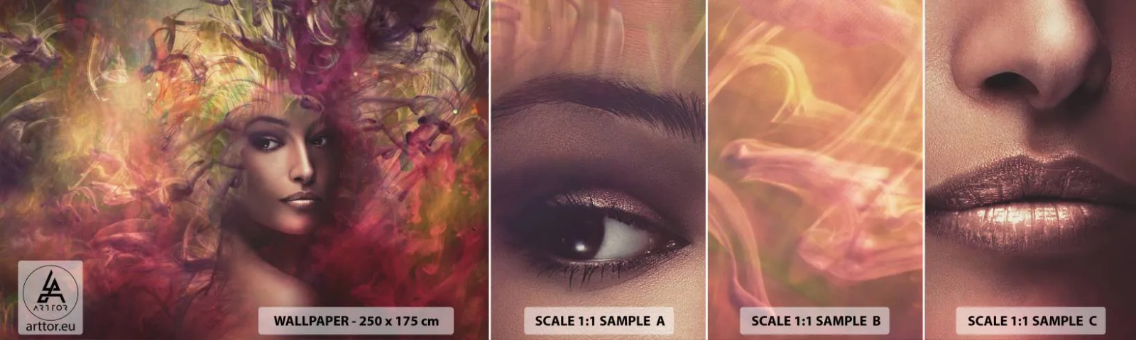 Fototapeta Próbka Samoprzylepna Deluxe Sticker - Tu jestem! - Kobieta, Twarz Kobiety, Ciało - 100x30 cm