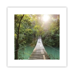 Plakat - Nad lazurową wodą do lazurowego lasu - 30x30 cm