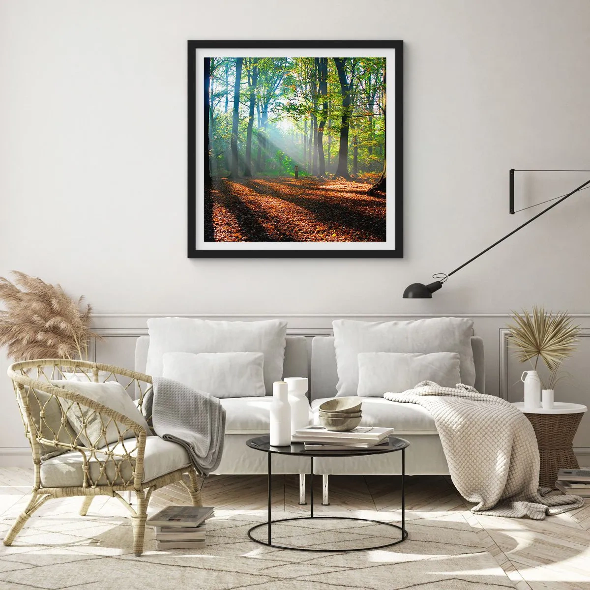 Plakat w czarnej ramie - Blaski i cienie - 50x50 cm