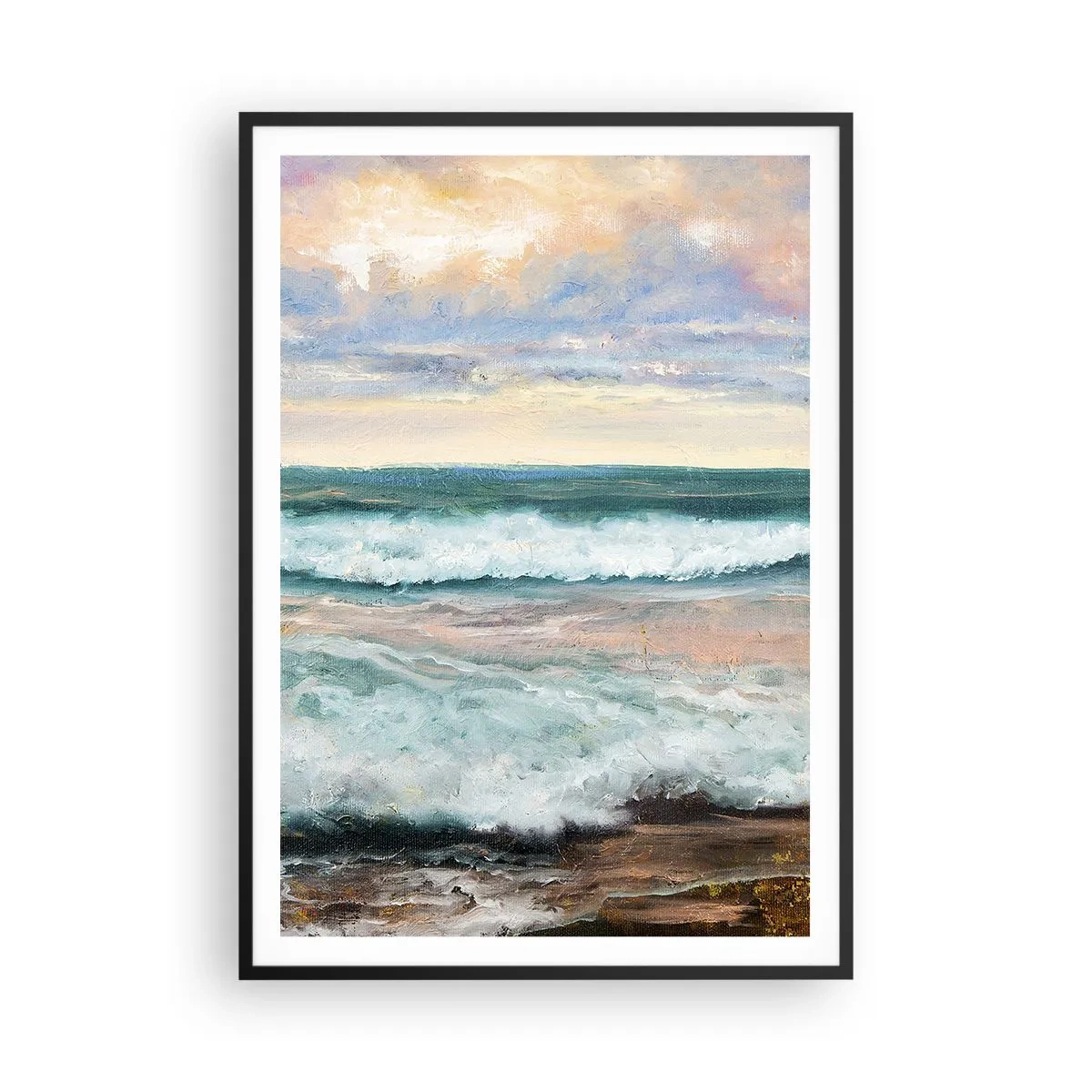 Plakat w czarnej ramie - Tutaj wygładzisz duszę - 70x100 cm