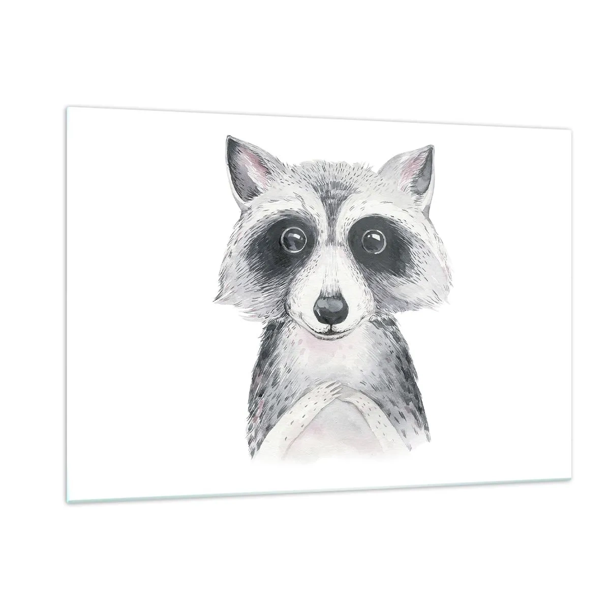 Obraz na szkle - Portret psa szop pracz w czarno-białych barwach - 120x80cm - Chwila na wzruszenie - Nowoczesna dekoracja ścienna do salonu, kuchni i sypialni ARTTOR