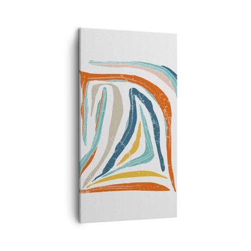 Obraz na płótnie - Abstrakcja przyjaźnie uśmiechnięta - 45x80 cm