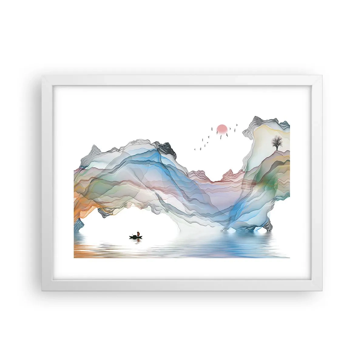 Plakat w białej ramie - Ku kryształowym górom - 40x30 cm
