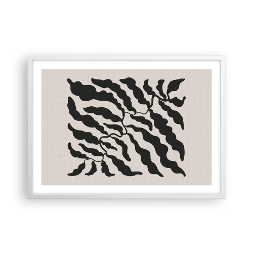 Plakat w białej ramie - Natura kwadratu - 70x50 cm