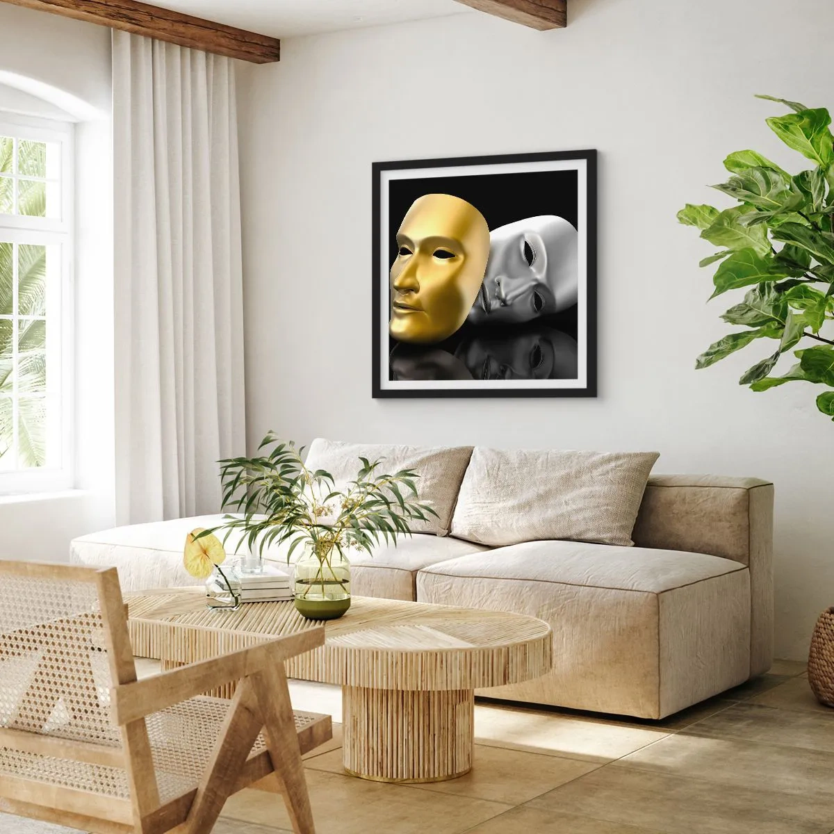 Plakat w czarnej ramie - Życie to jest teatr - 40x40 cm