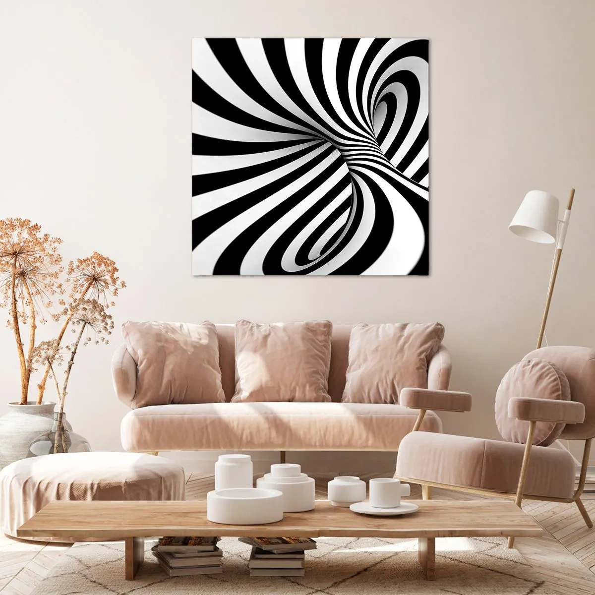 Obraz na płótnie - Kompozycja: tańcząca przestrzeń - 60x60 cm
