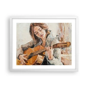 Plakat w białej ramie - Koncert na gitarę i dziewczęce serce - 50x40 cm